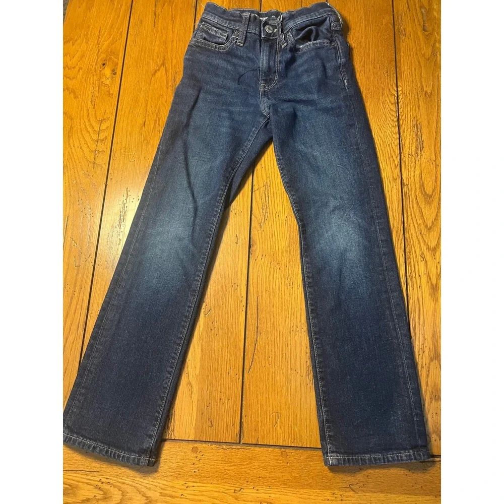 Old Navy Boys Slim Boot-Cut Jeans Dark Wash Built-In Flex Size 10 Slim